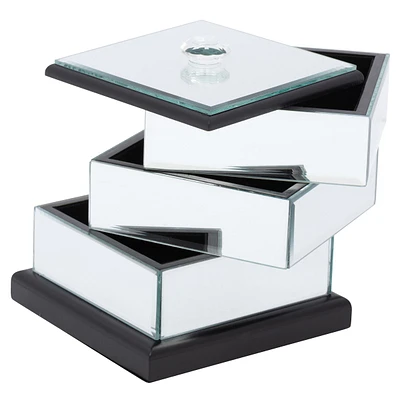 Elegance 3-Tier Jewelry Box with Rotating Drawers