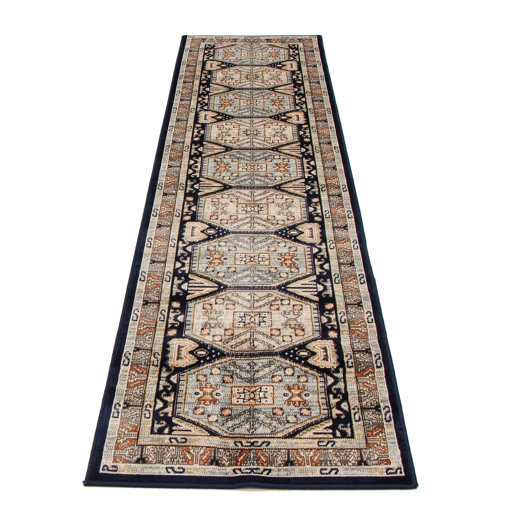 Shiraz Dark Navy, Light Blue Rug