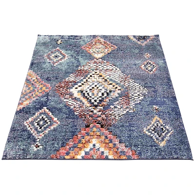 Tapis Casablanca Mosaique bleu, Multicolore