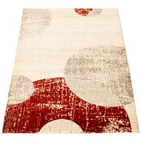 Tapis Aria ivoire/rouge