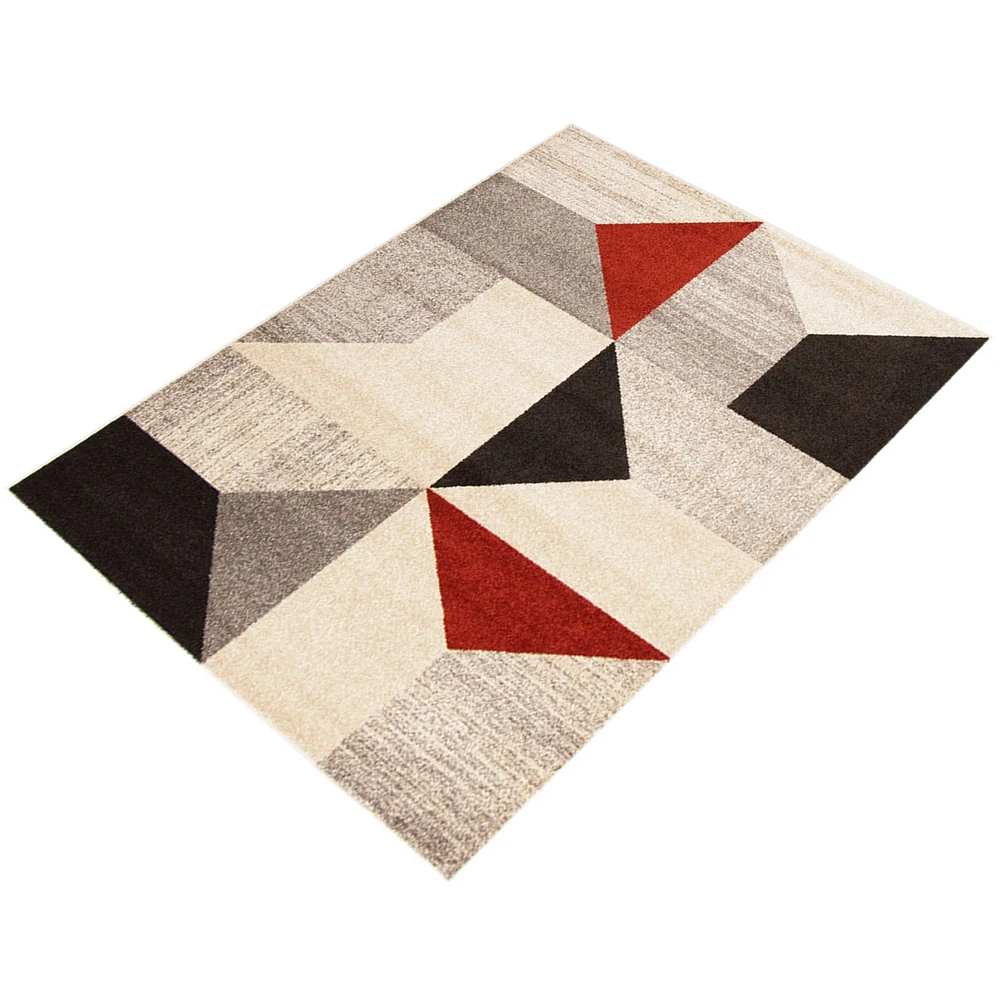 Tapis Luxor gris/rouge