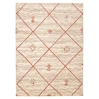 Tapis Caby ivoire/rouge