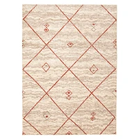 Tapis Caby ivoire/rouge