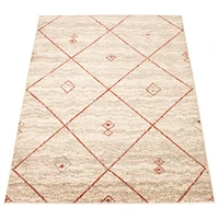 Tapis Caby ivoire/rouge