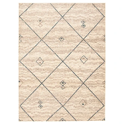 Tapis Caby ivoire/bleu