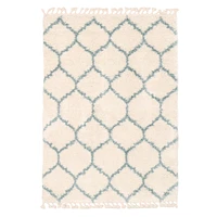 Tapis à poils longs Selene Trellis crème