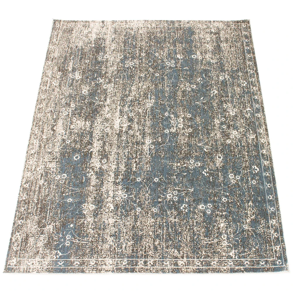 Luna Blue, Grey Rug