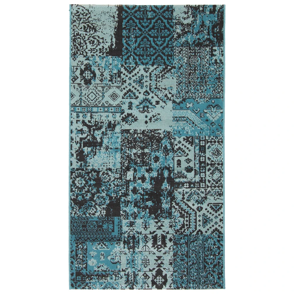 Patchwork Blue Rug