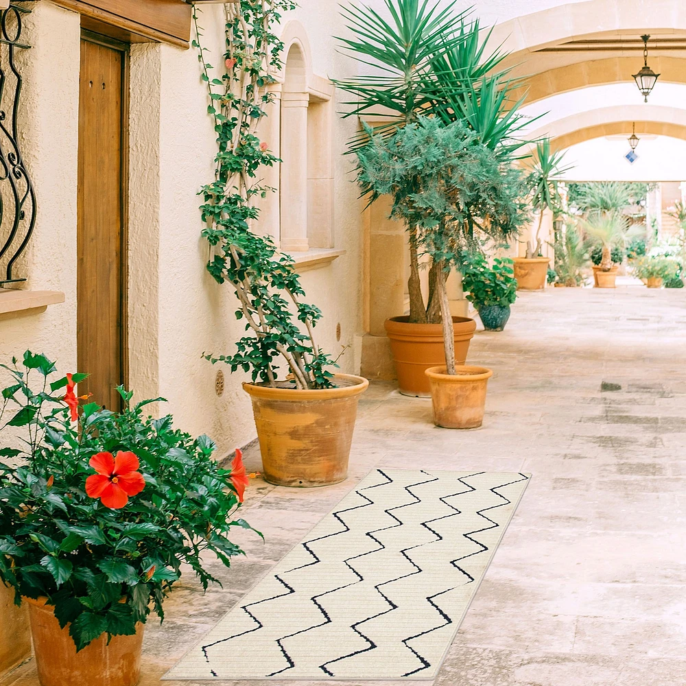 Marlene Indoor/Outdoor Blue, Ivory Rug