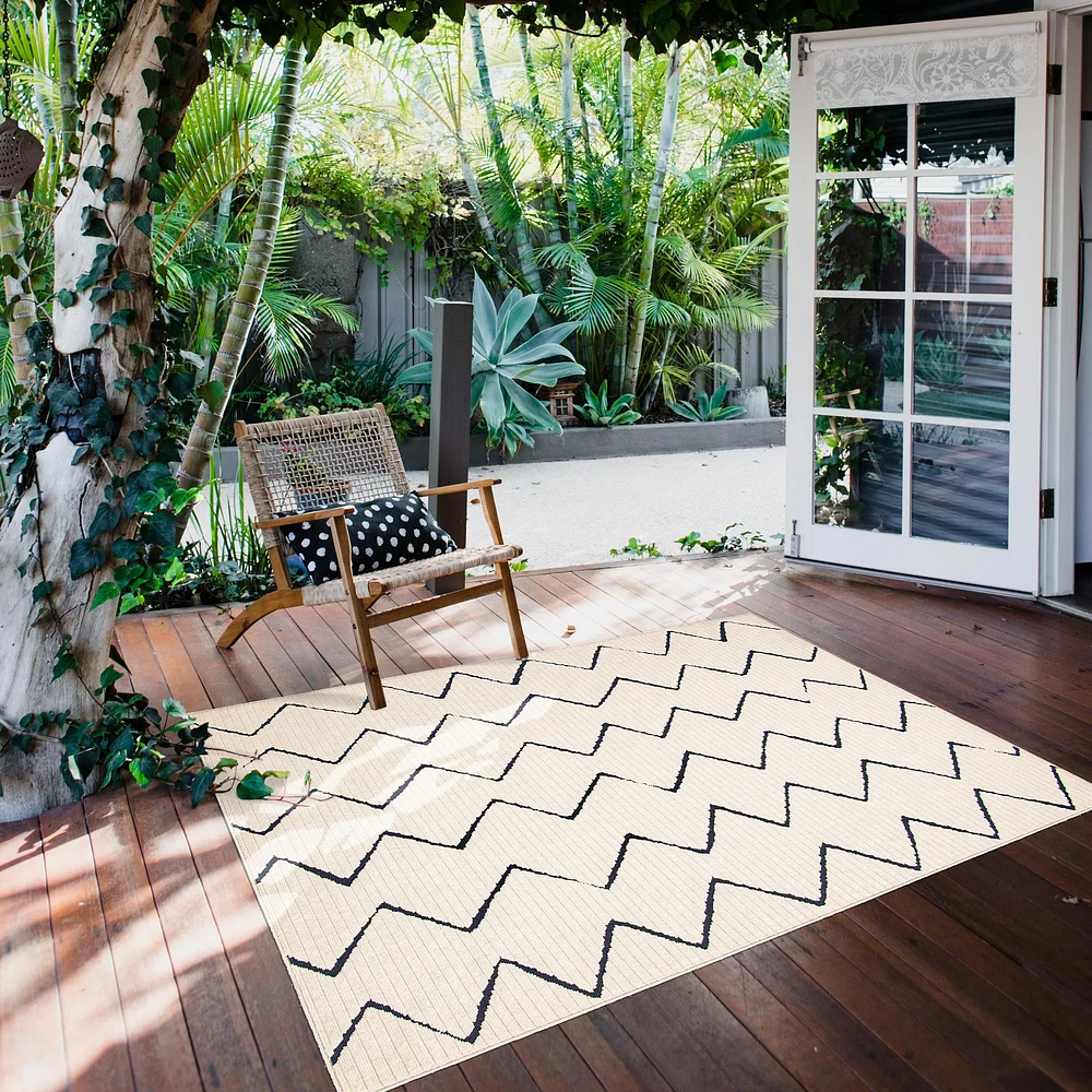 Marlene Indoor/Outdoor Blue, Ivory Rug