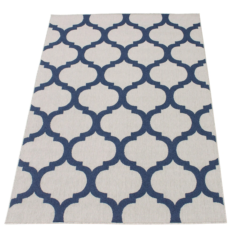 Corfu Indoor/Outdoor Grey, Navy Rug