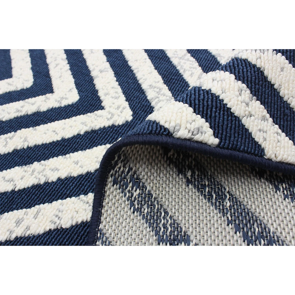 Santorini Indoor/Outdoor Blue, Ivory Rug