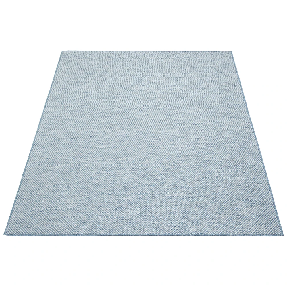 Gardenia Diamond Indoor/ Outdoor Blue Rug 6'7" x 9'6