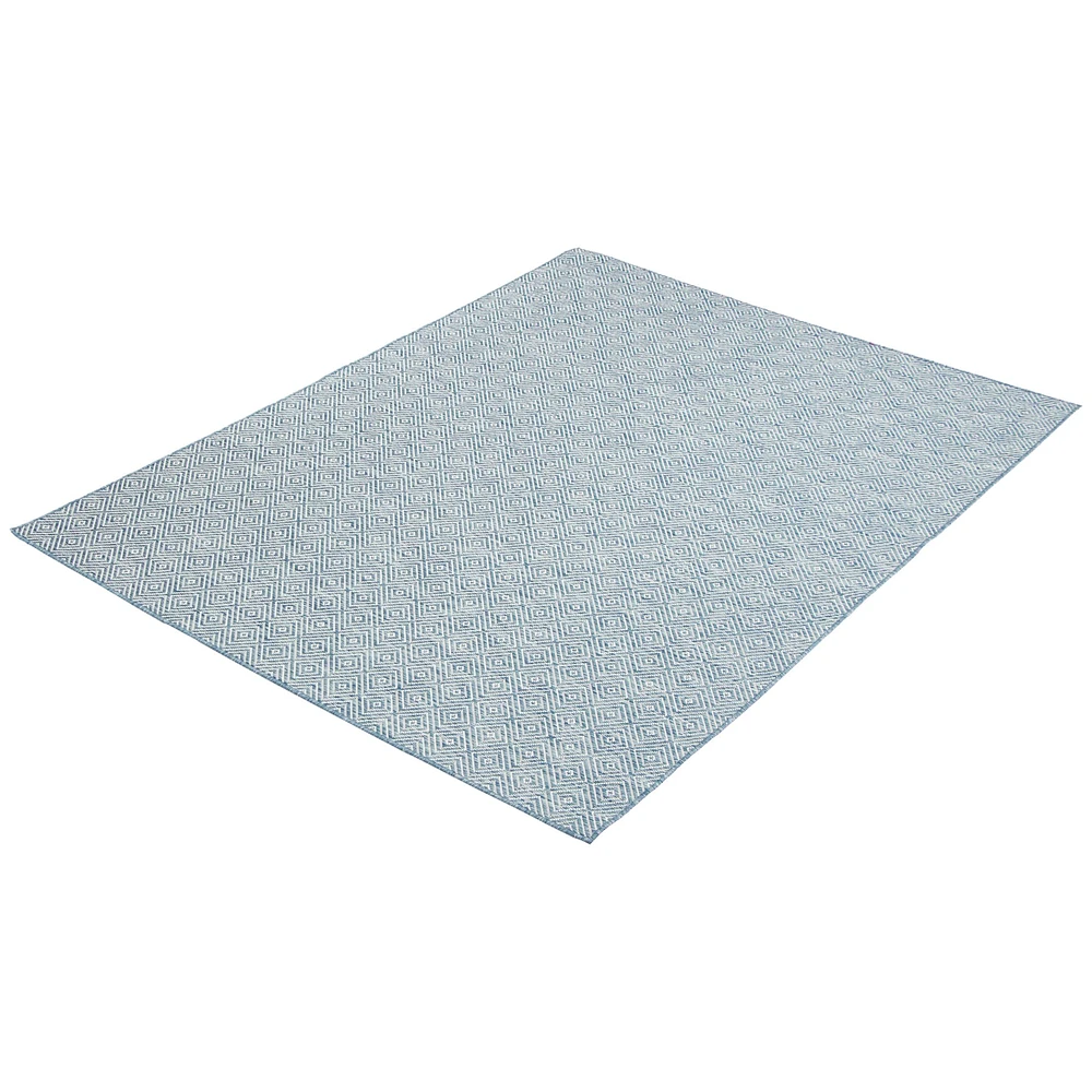 Gardenia Diamond Indoor/ Outdoor Blue Rug 6'7" x 9'6