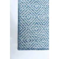 Gardenia Diamond Indoor/ Outdoor Blue Rug 6'7" x 9'6