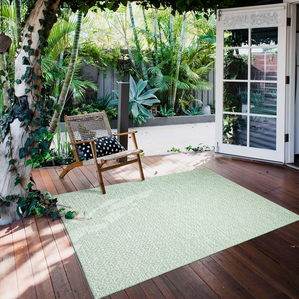 Gardenia Diamond Indoor/ Outdoor Mint Rug