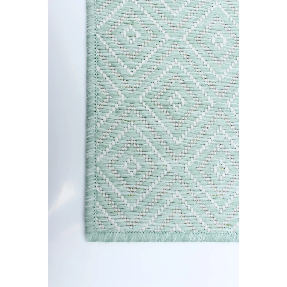 Gardenia Diamond Indoor/ Outdoor Mint Rug