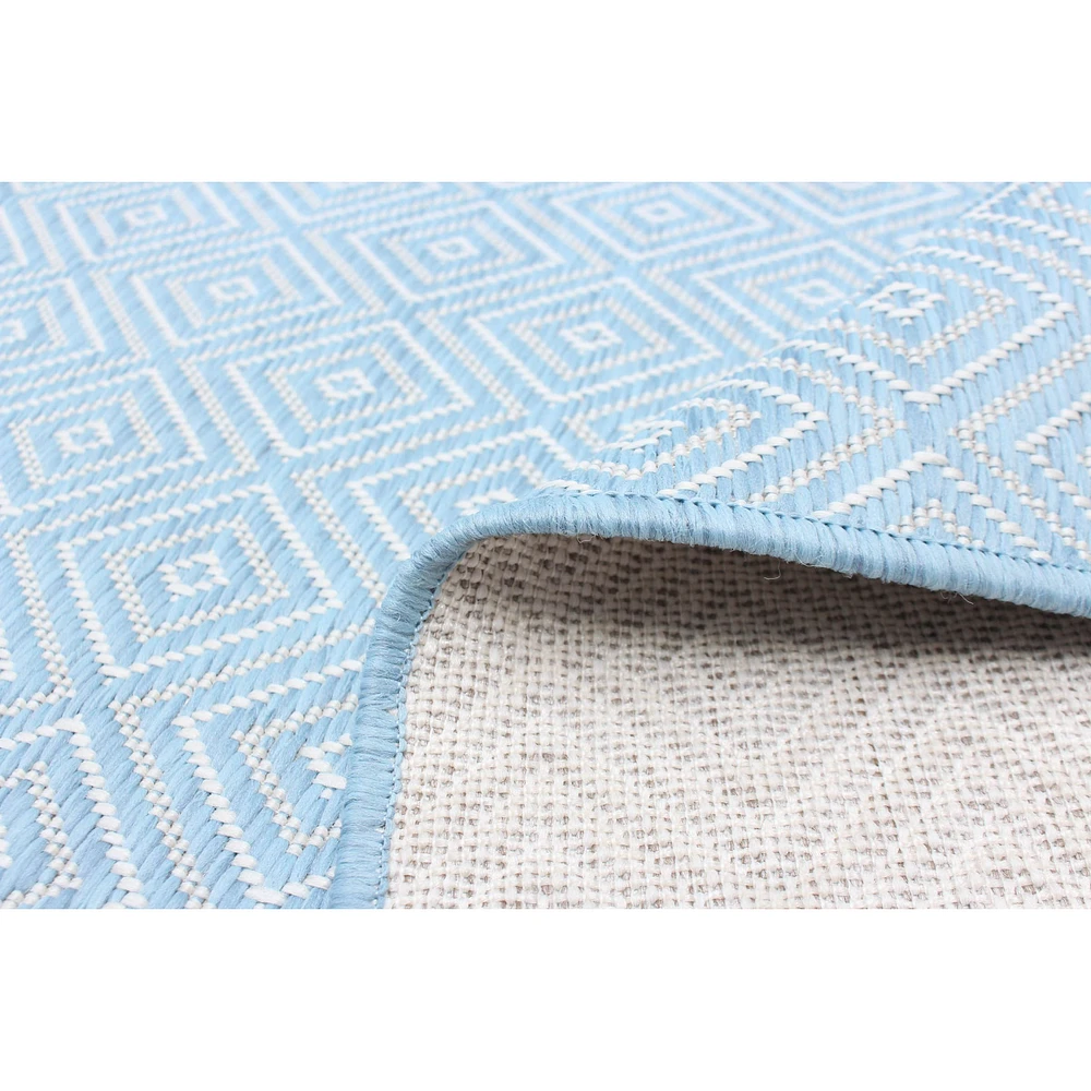 Gardenia Diamond Indoor/ Outdoor Light Blue Rug