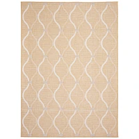 Gardenia Abstract Indoor/ Outdoor Gold Rug 6'7" x 9'6