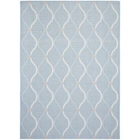 Gardenia Abstract Indoor/ Outdoor Light Blue Rug