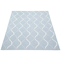 Gardenia Abstract Indoor/ Outdoor Light Blue Rug