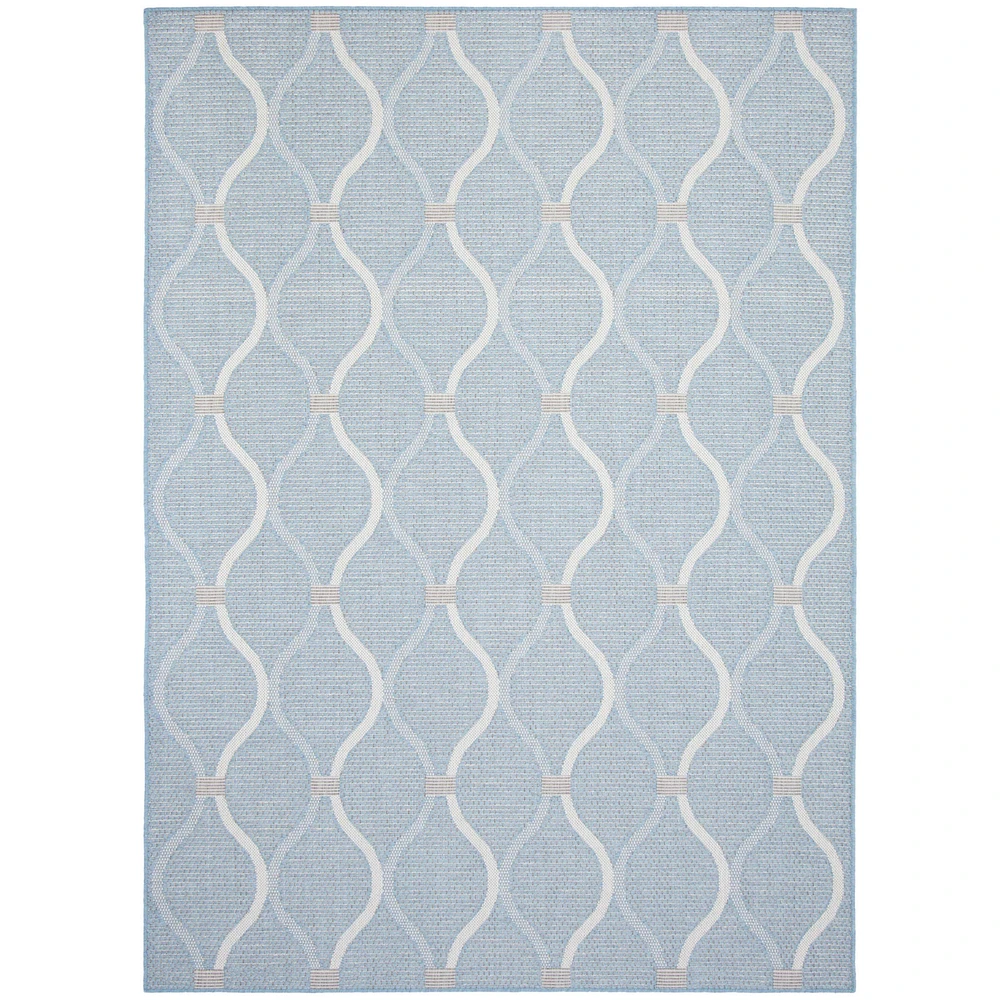 Gardenia Abstract Indoor/ Outdoor Light Blue Rug