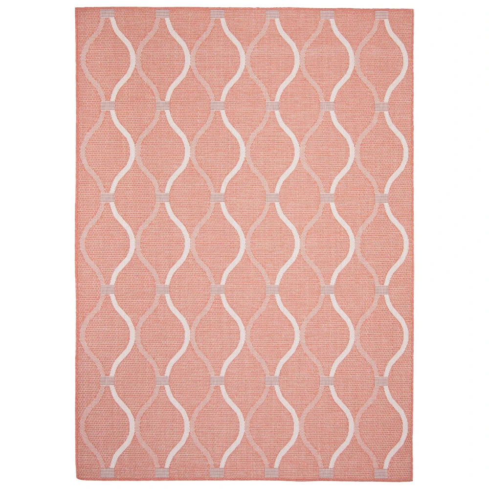 Gardenia Abstract Indoor/ Outdoor Coral Rug