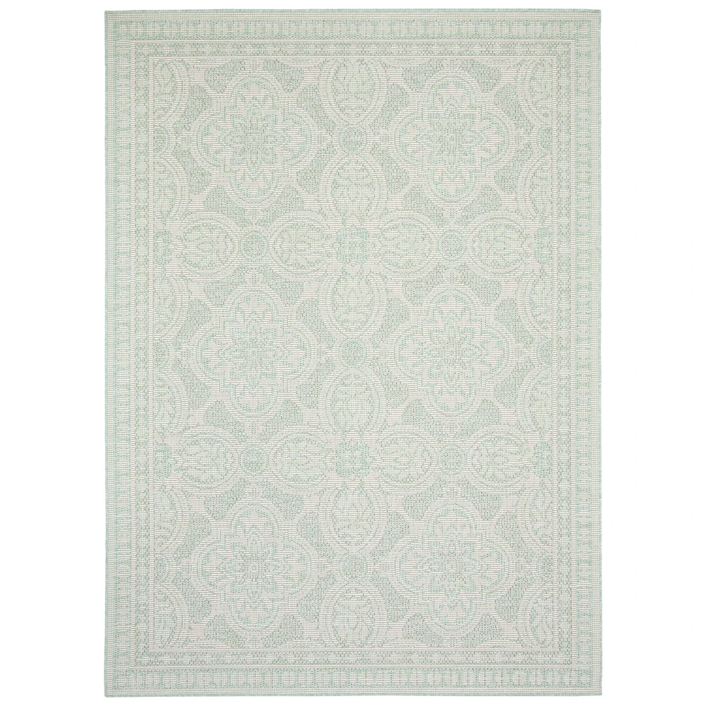 Gardenia Traditional Indoor/ Outdoor Mint Rug