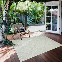 Tapis Intérieur/Extérieur Gardenia Traditional vert clair