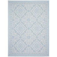 Gardenia Traditional Indoor/ Outdoor Light Blue Rug