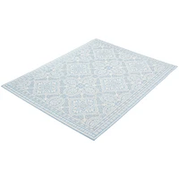 Gardenia Traditional Indoor/ Outdoor Light Blue Rug