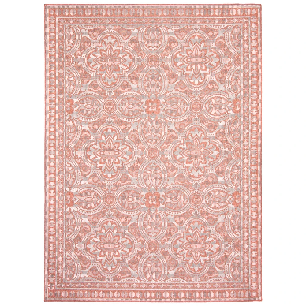 Gardenia Traditional Indoor/ Outdoor Coral Rug