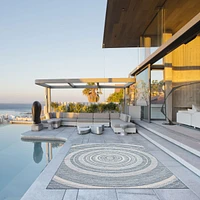 Gardenia Modern Indoor/ Outdoor Blue Rug