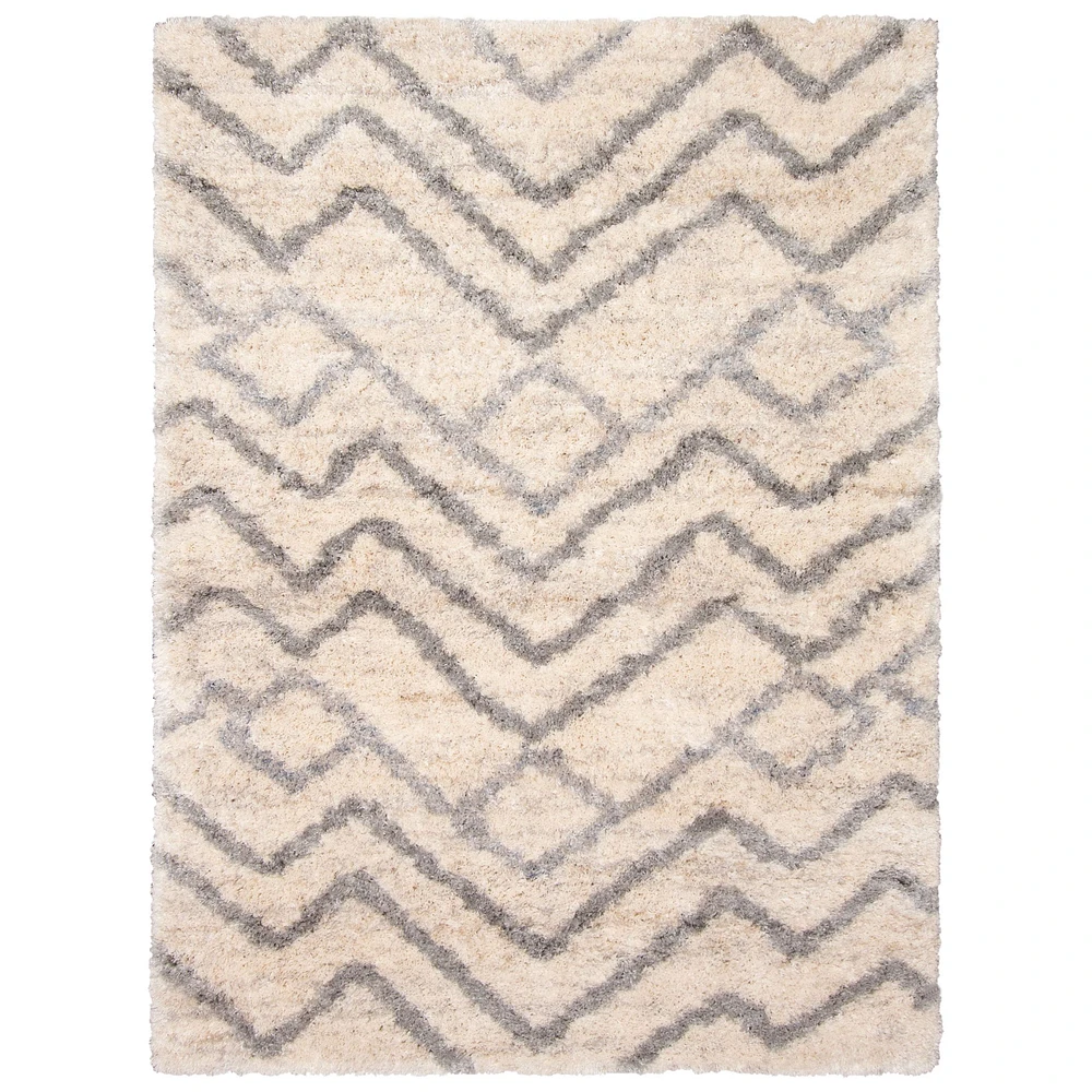 Suzana Contemporary Cream Shag Rug