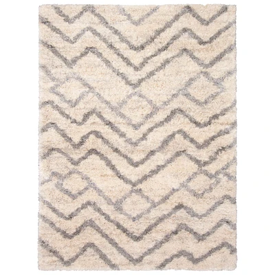 Suzana Contemporary Cream Shag Rug