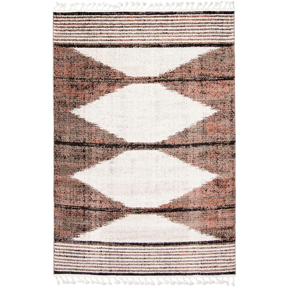 Kybella Losange Taupe Bohemian Area Rug