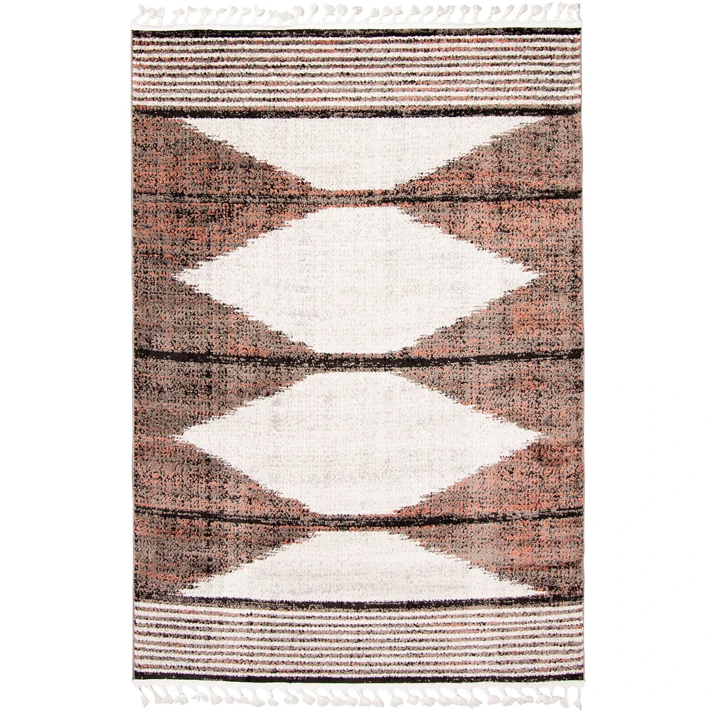 Kybella Losange Taupe Bohemian Area Rug