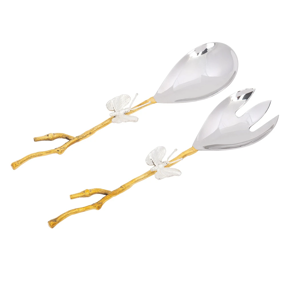 Elegance Set of 2 Gold Dragonfly Server