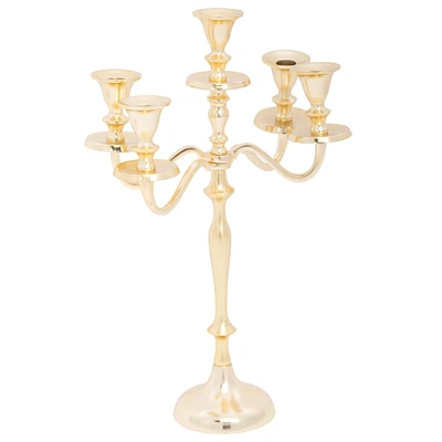 Elegance Brushed Gold 5-lite Candelabra