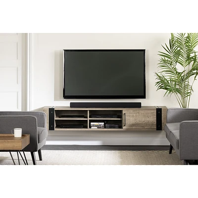 Munich Wall Mounted Media Console in Weathered Oak by South Shore Furniture