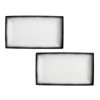 Maxwell & Williams Set of 2 Granite Rectangular Platters - 34cm