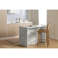 Myro Kitchen Island with Storage Faux White Marble by South Shore Furniture