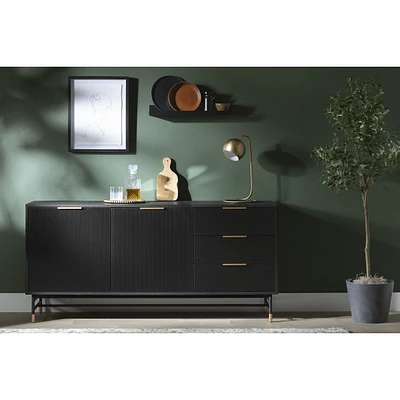 Arlo Ash Oak and Gold Ribbed Sideboard by South Shore Furniture