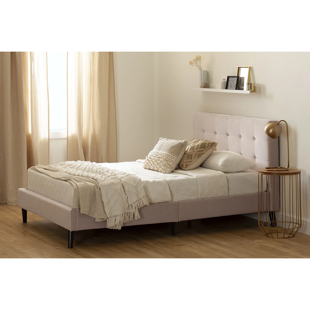 Hype Full Upholstered Bed Set by South Shore Furniture - Pale Pink