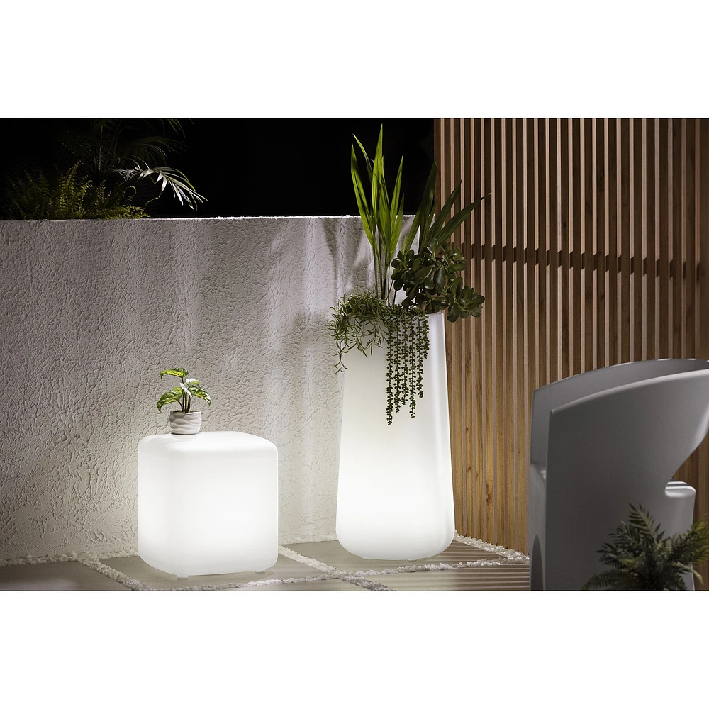 Dalya Tall Lighted Planter Pot White by South Shore Furniture