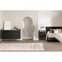 Hype Black Oak and Faux Marble Nightstand by South Shore Furniture