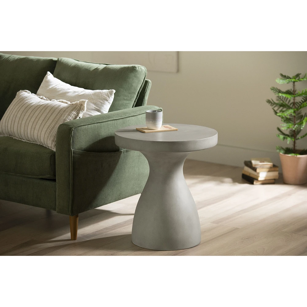 South Shore Furniture Bellulo Pedestal Side Table - Greige