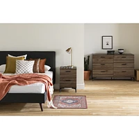 South Shore Furniture Musano 6-Drawer Dresser with Metal Legs - Natural Walnut