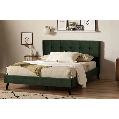 Lit grand complet à plateforme Maliza vert foncé par South Shore Furniture