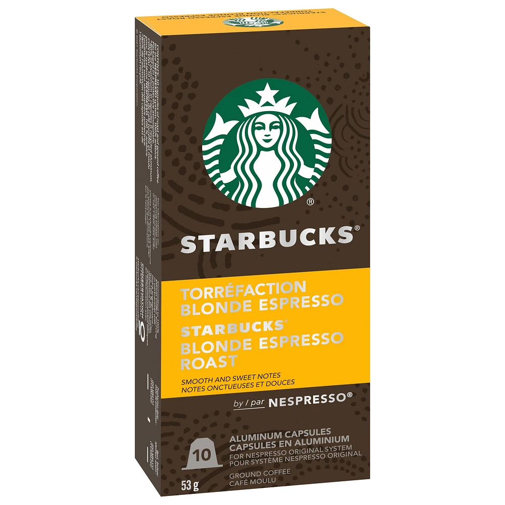 Starbucks® Blonde Espresso Roast capsules for Nespresso® Original Line